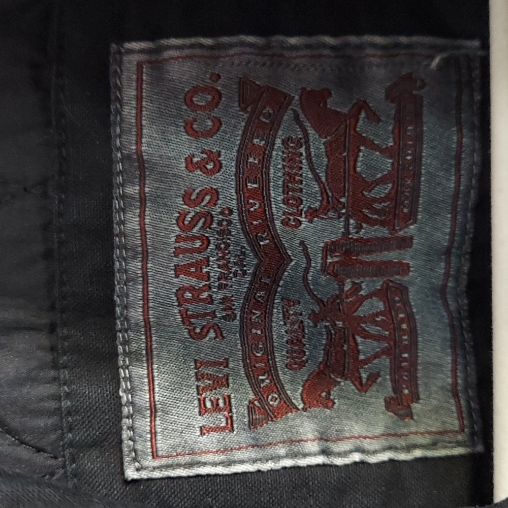 Levis Jacket, Utility Coat, Full Zip & Snaps, Quilted Lining, Cotton, Black - Picture 4 of 12